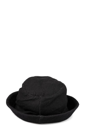 Skewed derby wool linen hat