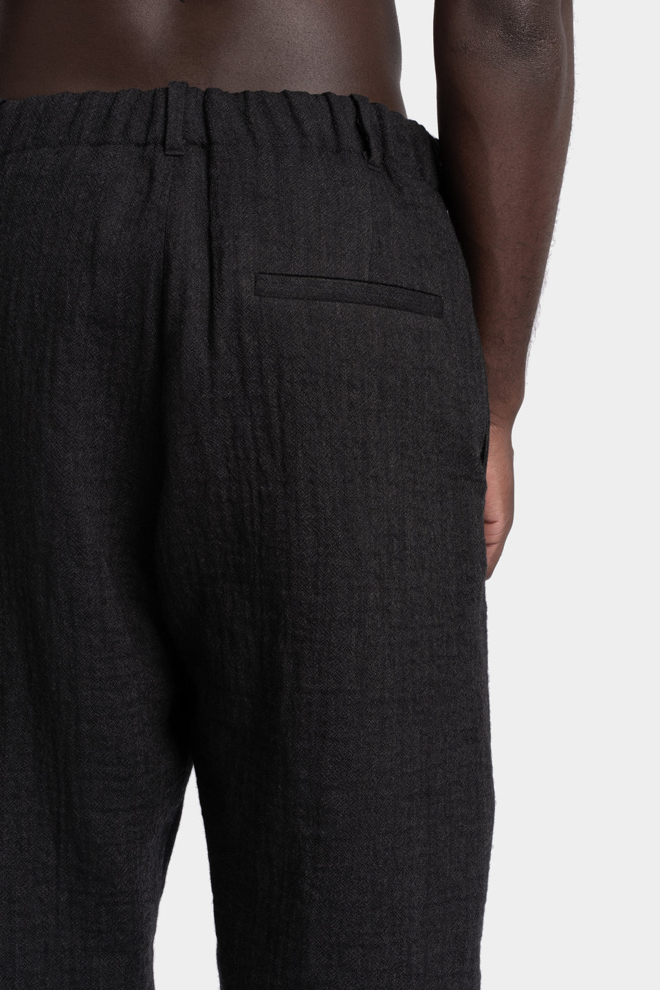 Structured wool pull-on pants