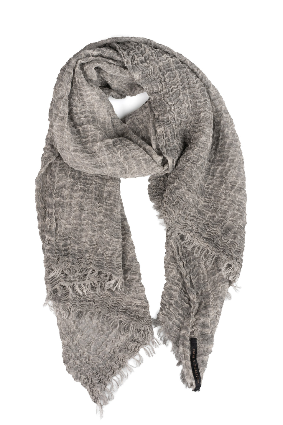 Wrinkled gauze wool scarf, Asphalt