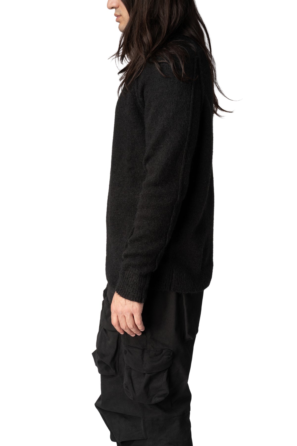 Mohair rag crewneck sweater