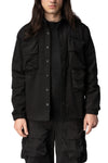 Max Cargo brushed twill overshirt, Black