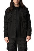 Max Cargo brushed twill overshirt, Black