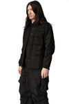 Max Cargo brushed twill overshirt, Black