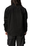 Max Cargo brushed twill overshirt, Black