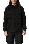 Max Cargo brushed twill overshirt, Black