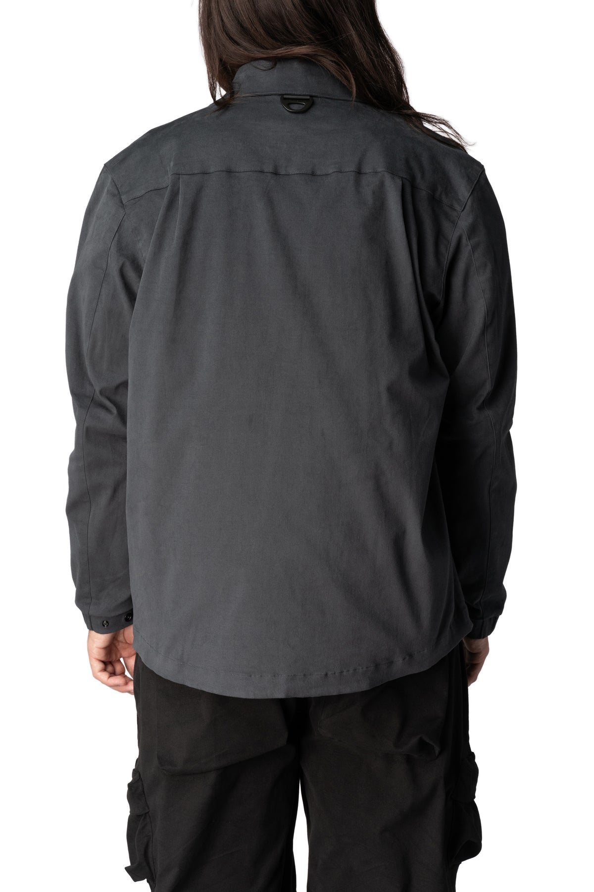 Max Cargo brushed twill overshirt, Charcoal