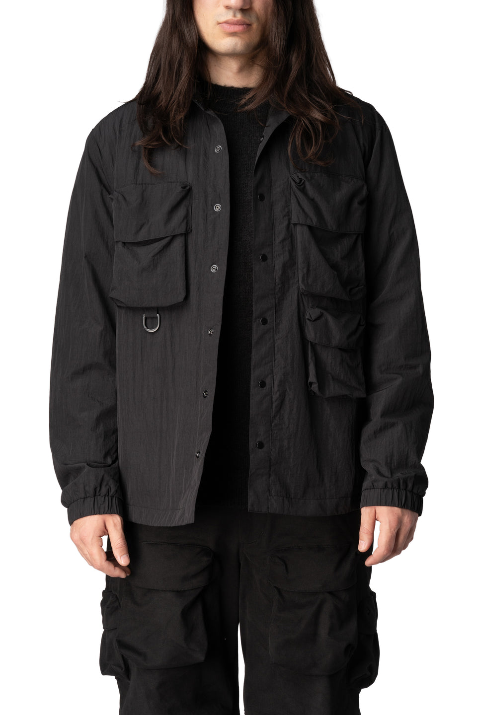 Max Cargo textured nylon overshirt