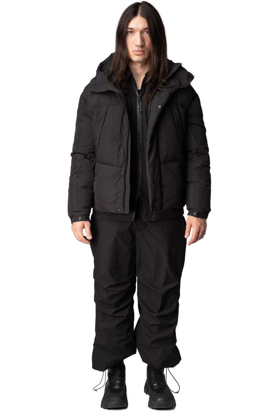 MAG-4 liquid nylon hooded down jacket