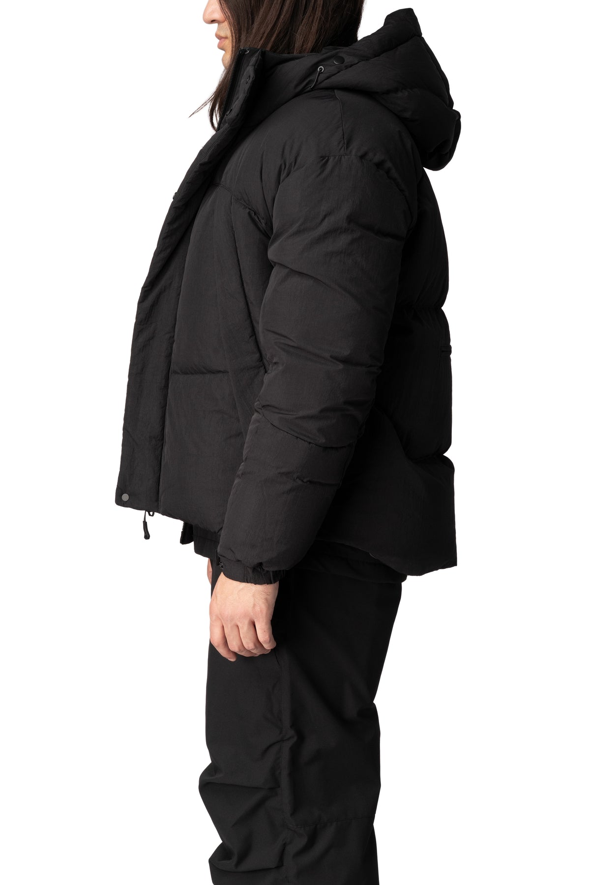 MAG-4 liquid nylon hooded down jacket