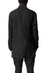 Shadow check shawl collar shirt, Black