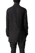 Shadow check shawl collar shirt, Black