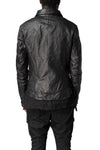 Horse leather jacket with detachable collar and gloves, Black