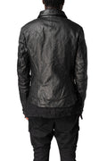 Horse leather jacket with detachable collar and gloves, Black