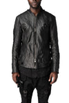 Horse leather jacket with detachable collar and gloves, Black