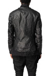 Horse leather jacket with detachable collar and gloves, Black