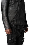 Coated riders down vest, Black