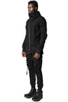 Dry jersey wrap high-neck sweater, Black