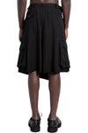 Woven wool asymmetrical wrap skirt