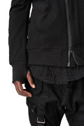 Dry jersey wrap high-neck sweater, Black
