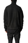 Chenille knit kimono collar jacket, Black