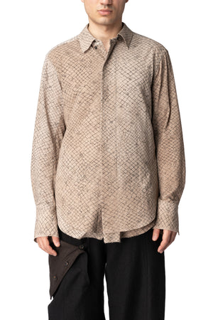 Screen print removable collar shirt