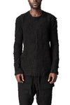 Distressed terry long-sleeve T-shirt, Black