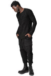 Distressed pile jogger trousers, Black