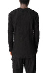 Distressed terry long-sleeve T-shirt, Black