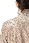 Screen print removable collar shirt