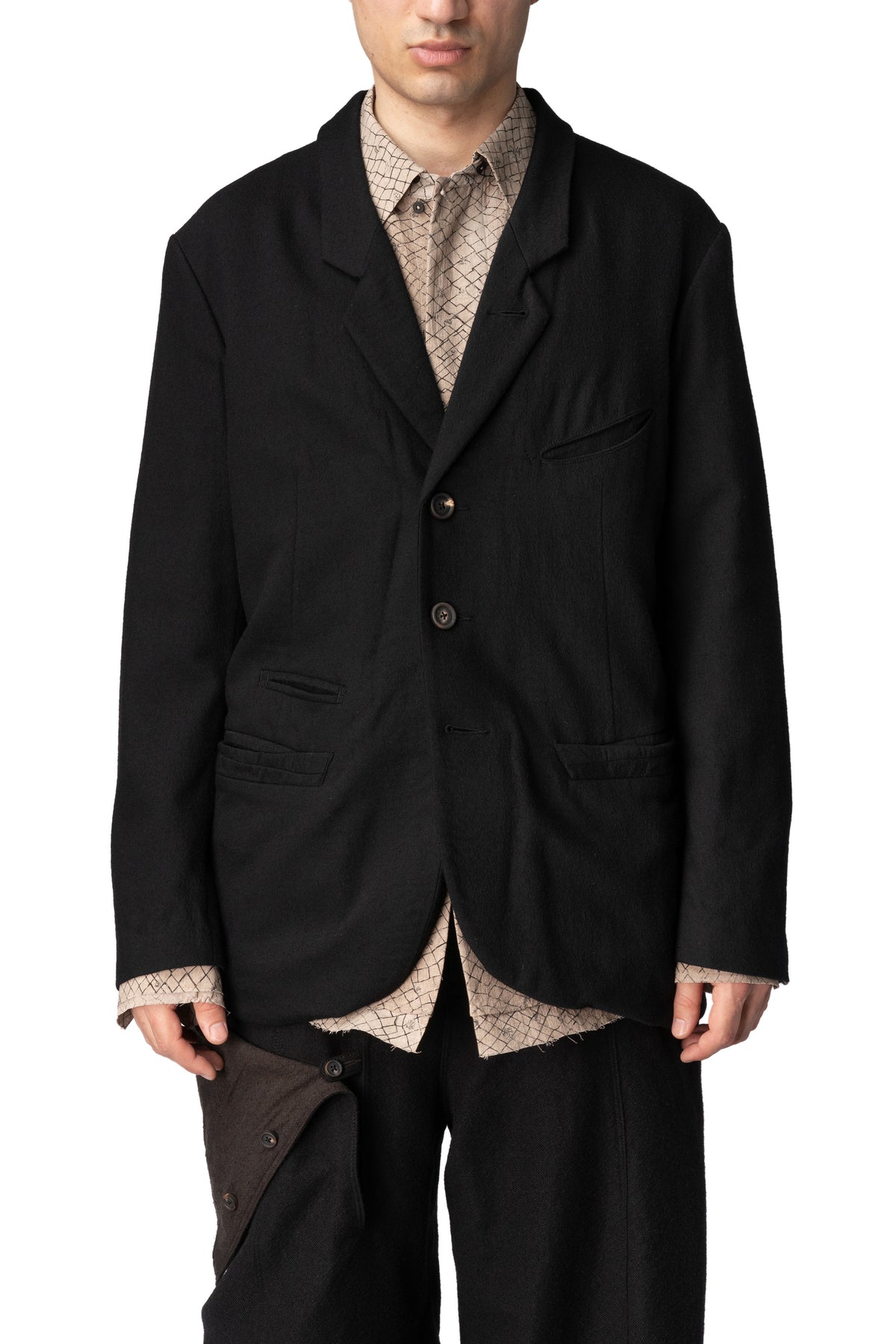 Notch collar 3 button blazer