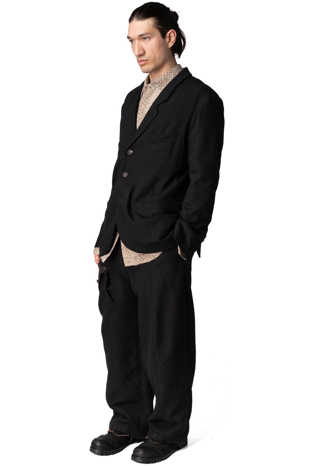 Notch collar 3 button blazer