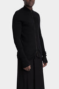 Julius_7 | AW25 - Ribbed wool zip cardigan, 917KNM1