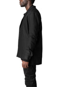Wool tailored shirt jacket, Black