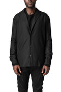Wool tailored shirt jacket, Black