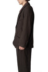 Raw edge collar 2 button blazer