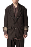 Raw edge collar 2 button blazer