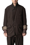 Raw edge collar 2 button blazer