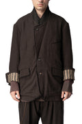Raw edge collar 2 button blazer