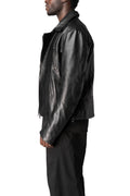 Buffalo leather biker jacket