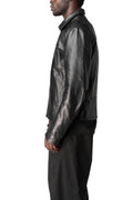 Buffalo leather biker jacket