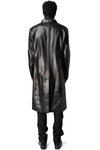 Calfskin leather long coat