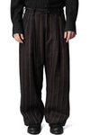 Pleated wide-leg pinstripe trousers
