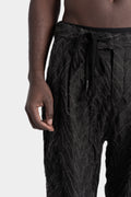 Deformed herringbone jacquard cropped pants