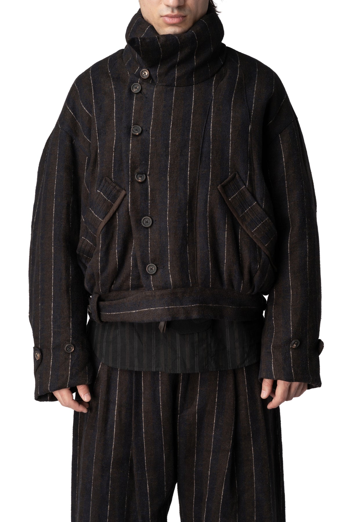 High collar cropped down jacket