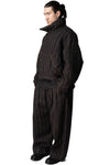 Pleated wide-leg pinstripe trousers