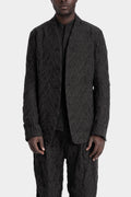 Deformed herringbone jacquard jacket