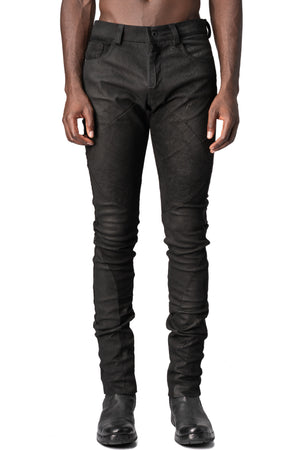 Leather stretch pants