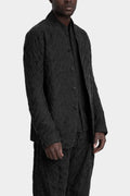 Deformed herringbone jacquard jacket