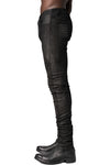 Leather stretch pants