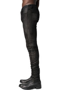 Leather stretch pants